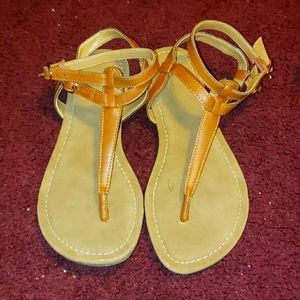 Tan strappy sandals